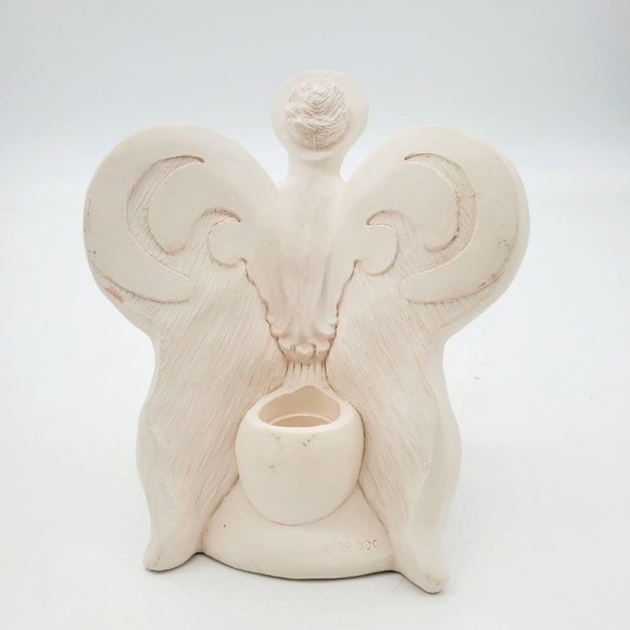 Vtg Winged‎ Angel Taper Candle Holder 1989 United Design Co Pink CL-007 USA Tags - Picture 4 of 8